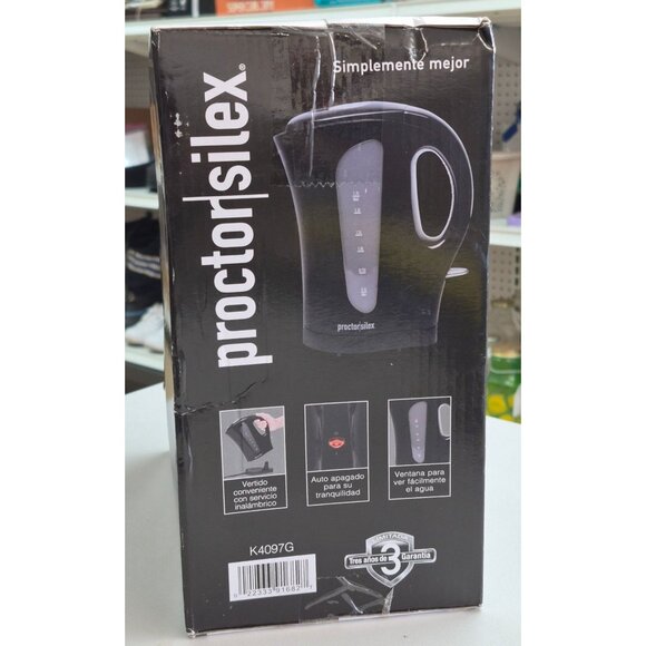 NEW Proctor Silex Electric Cordless Kettle 1.7L 1500W Auto Shutoff - Picture 2 of 9